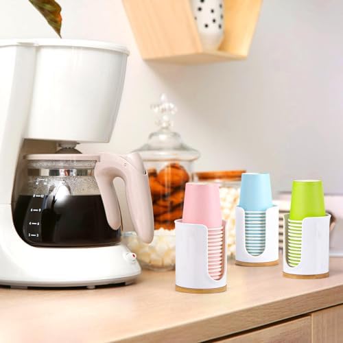 Tbestmax 3 Pack White Cup Dispenser for Bathroom Sink