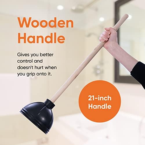 Superio Heavy Duty Plunger with Wooden Handle