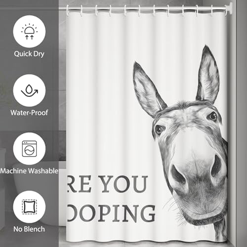 Funny Donkey Shower Curtain Set - Waterproof and Whimsical