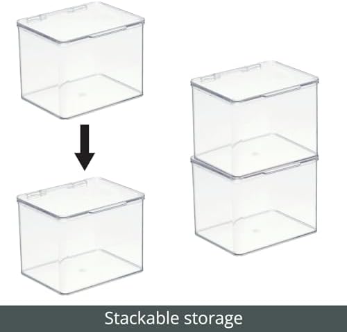 mDesign Clear Plastic Storage Canisters 8 Pack