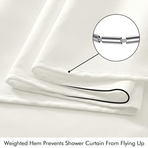 ANRODUO White Extra Long Shower Curtain Set