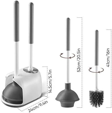 Eyliden Toilet Plunger and Brush Set with Holder