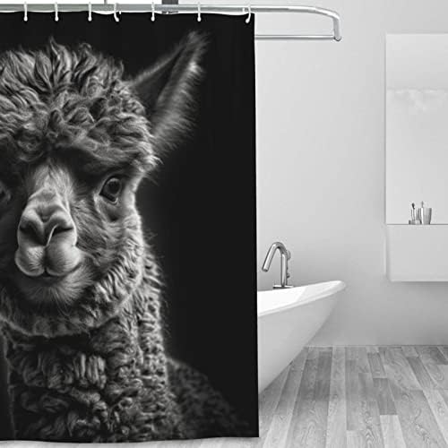TIYAANDSY Alpaca Boho Shower Curtain Set 72x72in