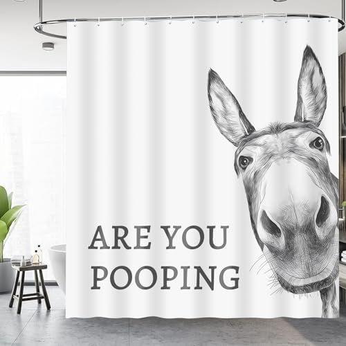 Funny Donkey Shower Curtain Set - Waterproof and Whimsical