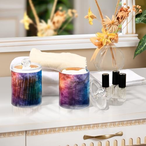 YETTASBIN Clear Apothecary Jars 2 Pack for Cotton Swabs and More
