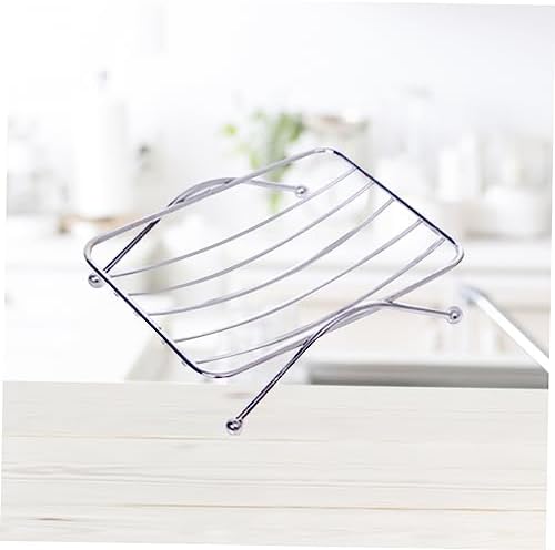 1pc Stainless Steel Soap Holder Wall Mount Square Dish for Bathroom Kitchen