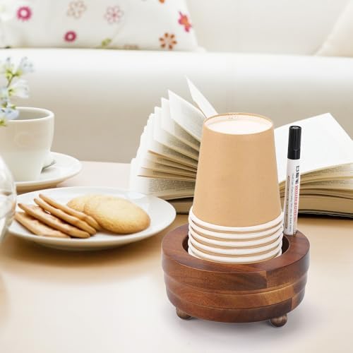 Tecbeauty Wooden Cup Holder with Marker Slot 1