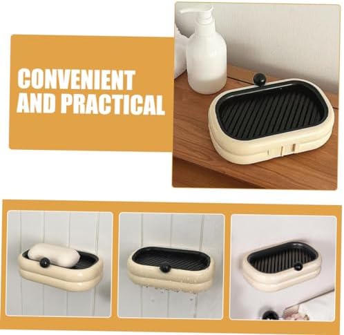 Ciieeo Wall Mounted Soap Dish Dual Drain Rack