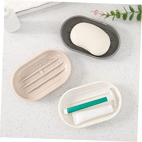 MAGICLULU Practical Oval Soap Dish Beige Plastic