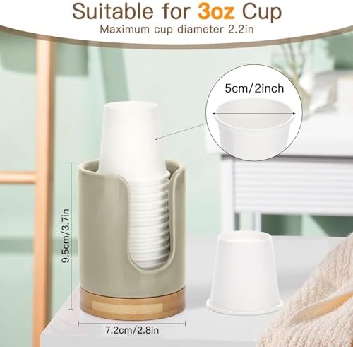 Soleebee Ceramic Cup Dispenser with Bamboo Base 1