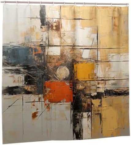 TIYAANDSY Boho Abstract Shower Curtain Set