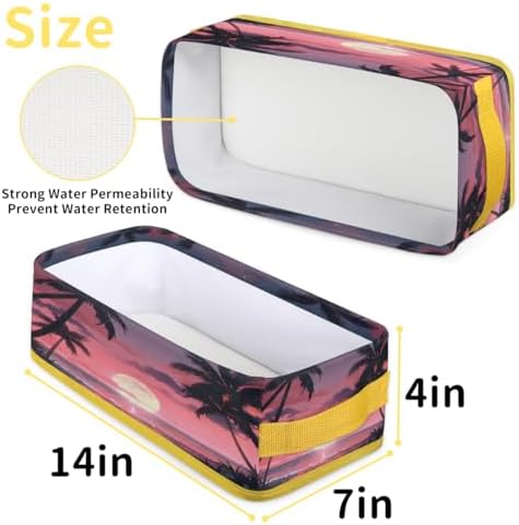 Skonsati Pink Ocean Beach Toilet Paper Basket with Handles 1