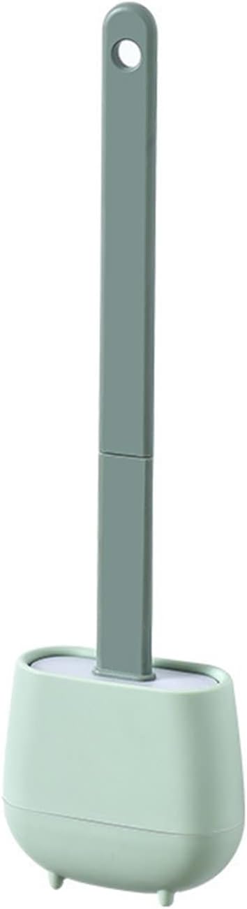 Toilet Brusher with Wall Mount and Green Plunger Holder