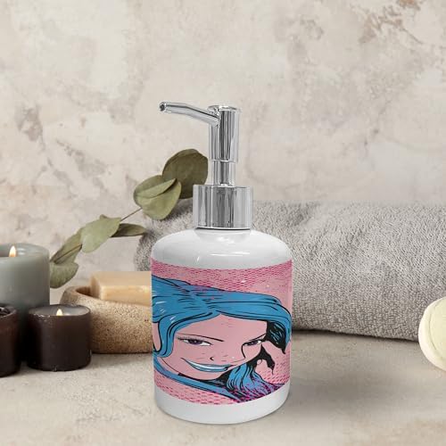 Ambesonne Aloha Soap Dispenser Toothbrush Holder Set