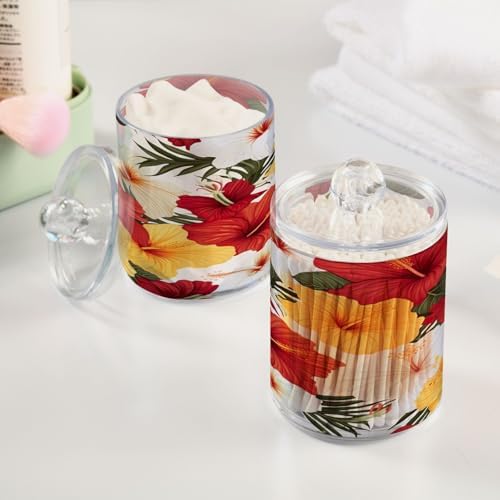 Yettasbin Flower Clear Plastic Apothecary Jars 2 Pack