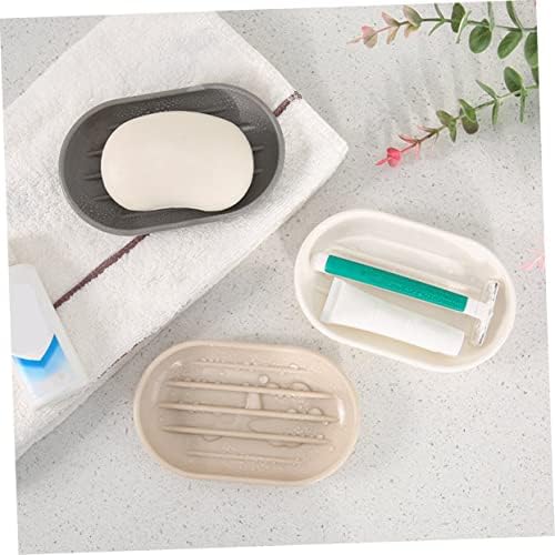 MAGICLULU Practical Oval Soap Dish Beige Plastic