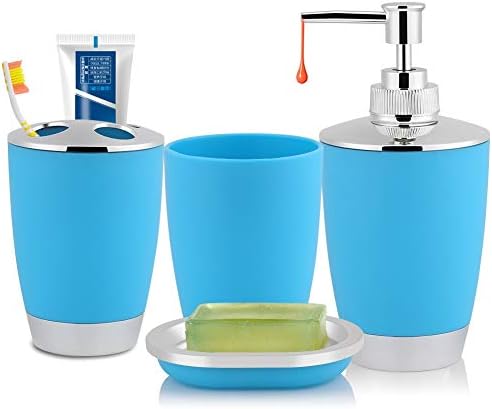 Enforose Bathroom Accessories Set 4 Pcs Blue