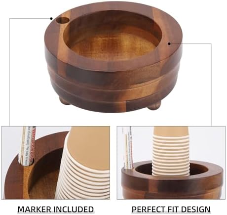 Tecbeauty Wooden Cup Holder with Marker Slot 1