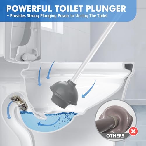 LOVLOY 2 in 1 Toilet Brush Plunger Set with Holder