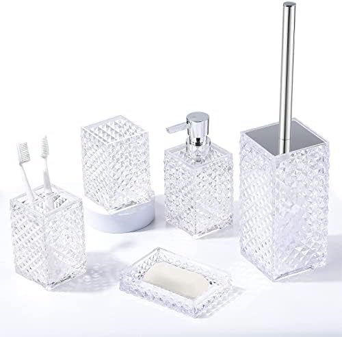 Yueranhu Clear Bathroom Accessory Set 6pcs Acrylic