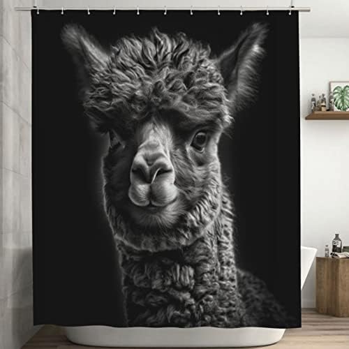 TIYAANDSY Alpaca Boho Shower Curtain Set 72x72in