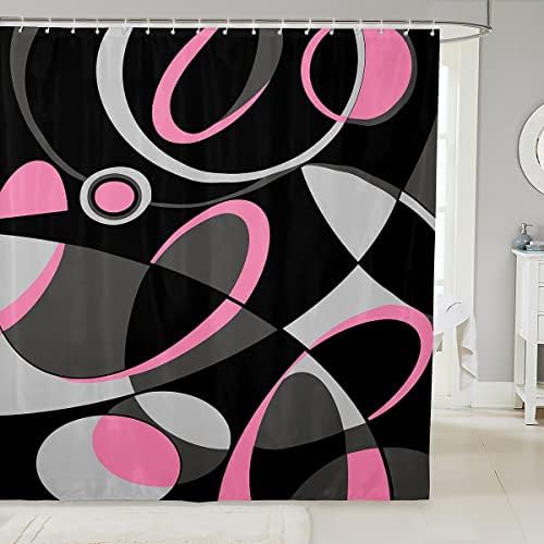 Feelyou Retro Geometry Shower Curtain Set 72x72