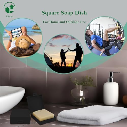 Elimeta Square Soap Dish Holder for Travel