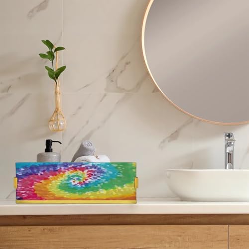 Snatocys Rainbow Toilet Paper Storage Basket Organizer