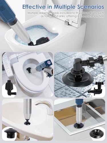 LotaTools Multi-Function Electric Toilet Plunger - Heavy Duty Adjustable Airflow