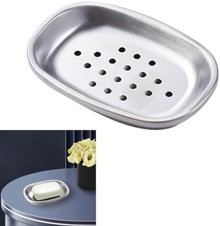 Modern Double Layer Stainless Steel Soap Dish for Bath and Kitchen Use
