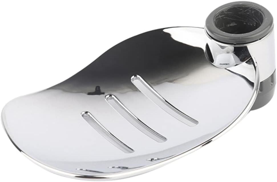 Pamingono 2pcs Silver Soap Holder Tray with Hollow Drain Design