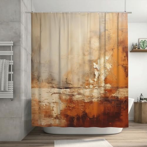 TIYAANDSY Abstract Boho Shower Curtain Set with 12 Hooks