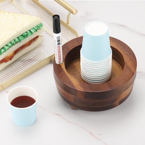 Tecbeauty Wooden Cup Holder with Marker Slot 1