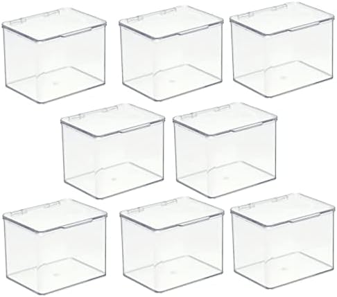 mDesign Clear Plastic Storage Canisters 8 Pack