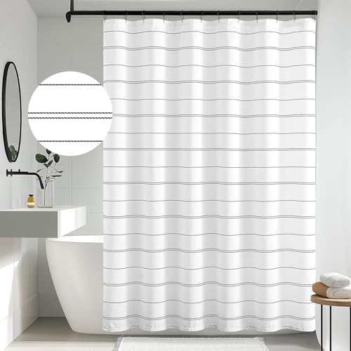 Jinchan Black White Striped Shower Curtain 70x72 Inches