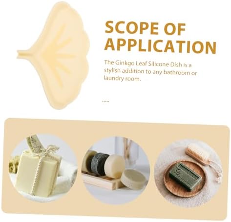 Amosfun Ginkgo Leaf Silicone Soap Dish