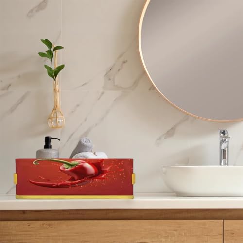 Tablerazzi Red Chilli Pepper Toilet Paper Basket with Handle