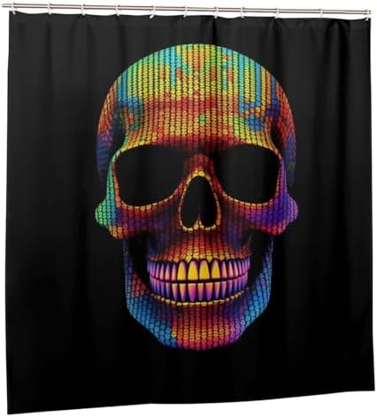 Sunglasses Skull Shower Curtain Set with 12 Hooks