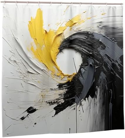 TIYAANDSY Abstract Shower Curtain Set 72x72in with 12 Hooks