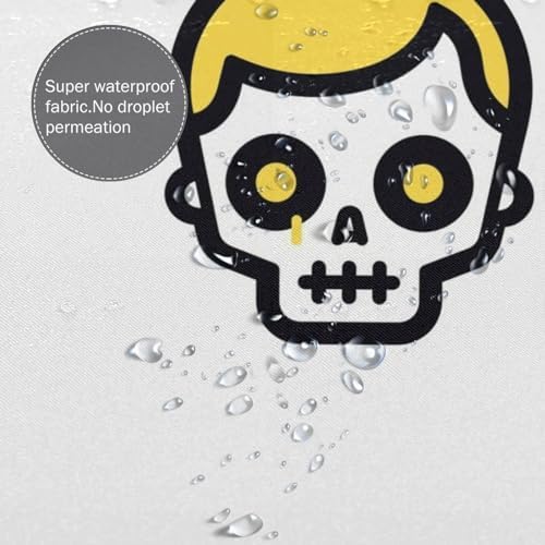 TIYAANDSY Yellow Skull Shower Curtain Set 72x72in