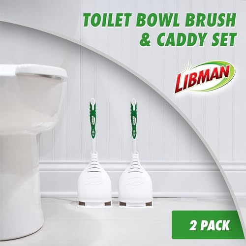 Libman Designer Bowl Brush and Caddy - 2 Pack - Toilet Brush and Holder Set
