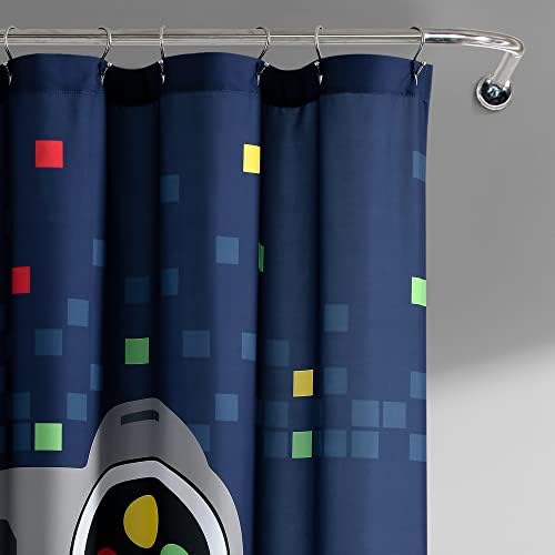 Lush Decor Video Games Shower Curtain 72x72 Navy
