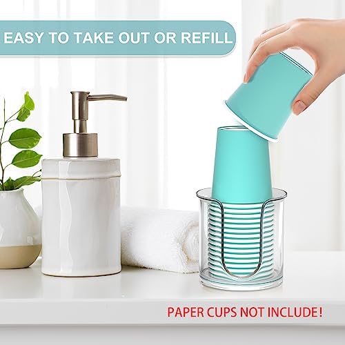 2 Pack Clear Bathroom Cup Dispenser for 3oz Cups
