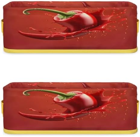 Tablerazzi Red Chilli Pepper Toilet Paper Basket with Handle