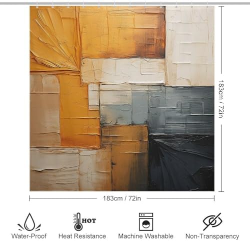 TIYAANDSY Abstract Boho Shower Curtain Set 1
