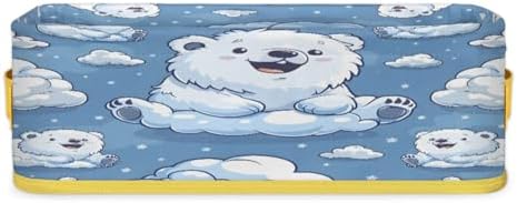 Cute Cartoon Polar Bear Toilet Paper Basket with Handles