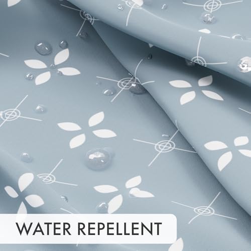 AmazerBath Blue Floral Shower Curtain Set