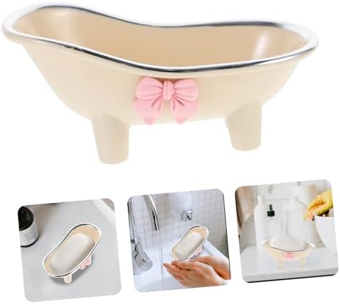 Hoement Bathtub Shaped Soap Holder Lightweight Durable Decorative Soap Dish