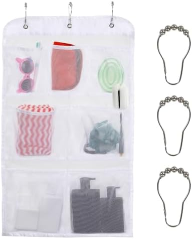 GNEGNI 7-Pocket Shower Caddy with Hooks 295 x 17 in 1