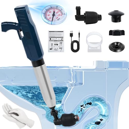LotaTools Multi-Function Electric Toilet Plunger - Heavy Duty Adjustable Airflow